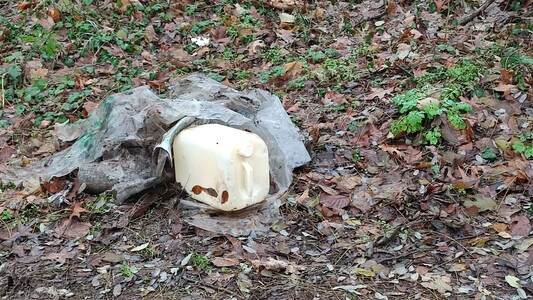 Mangelmeldung: Kanister und Plastikfolie im Wald entsorgt